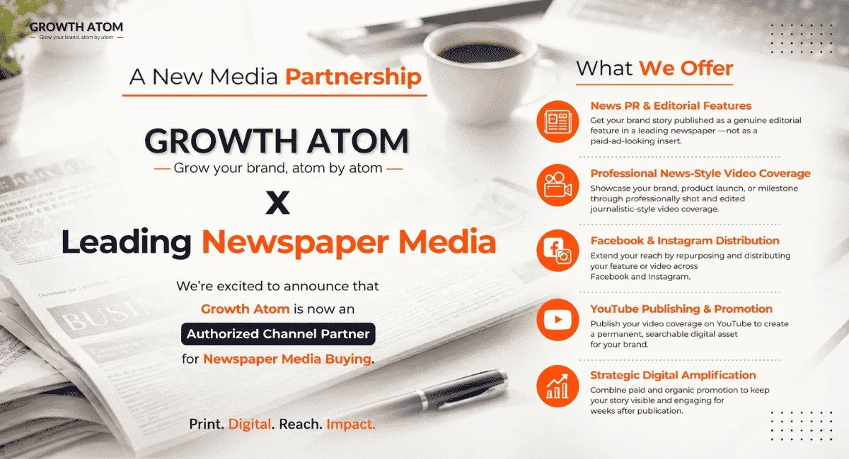 Print and digital ad campaign services by Growth Atom | newspaper media buying Kolkata channel partner