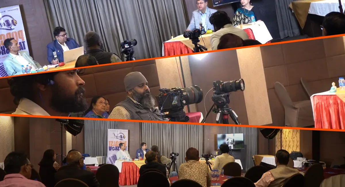 Professional video production team shooting podcast video in Kolkata | Growth Atom